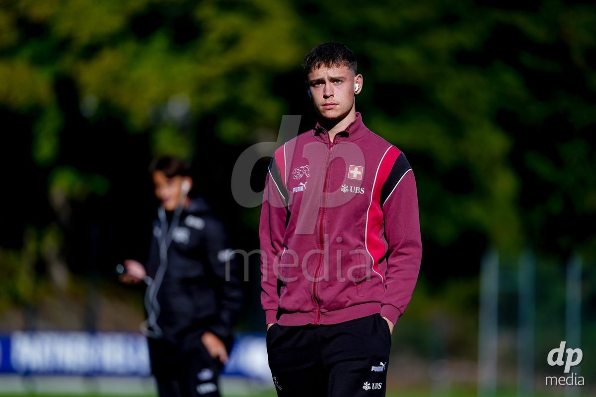 SCHAAN, LIECHTENSTEIN - OCTOBER 12: Players of Switzerland arrival prior to the UEFA European Under-17 Qualifier match between Israel and Switzerland at LFV Campus Rheinwiese on October 12, 2026 in Schaan, Liechtenstein.