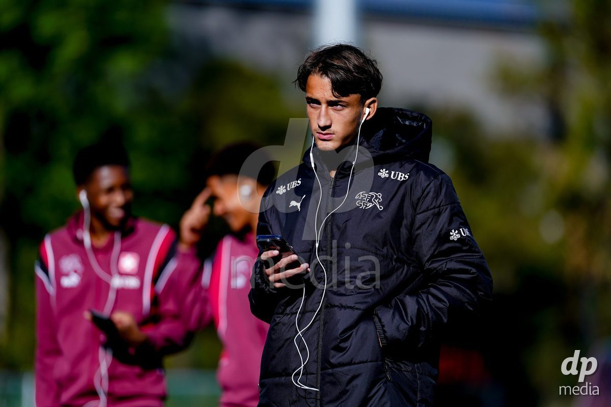 SCHAAN, LIECHTENSTEIN - OCTOBER 12: Players of Switzerland arrival prior to the UEFA European Under-17 Qualifier match between Israel and Switzerland at LFV Campus Rheinwiese on October 12, 2026 in Schaan, Liechtenstein.