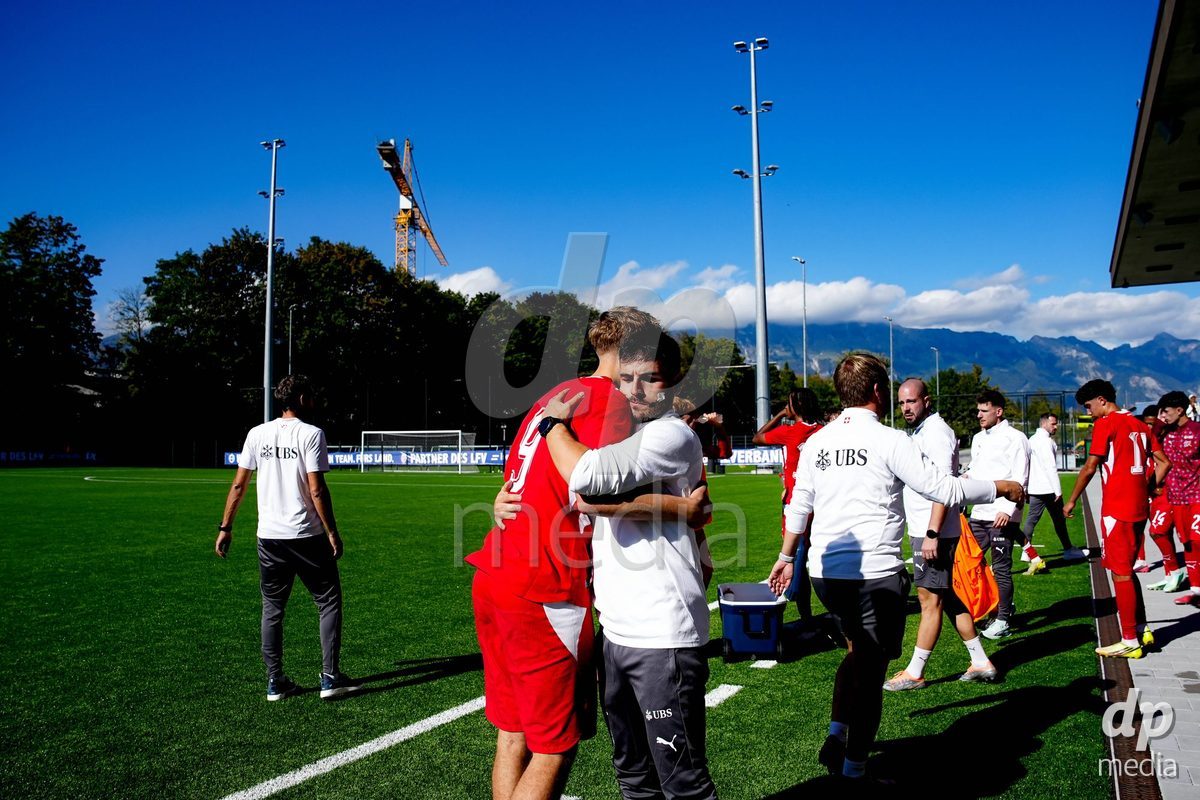 SCHAAN, LIECHTENSTEIN - OCTOBER 12: Switzerland after the UEFA European Under-17 Qualifier match between Israel and Switzerland at LFV Campus Rheinwiese on October 12, 2026 in Schaan, Liechtenstein.