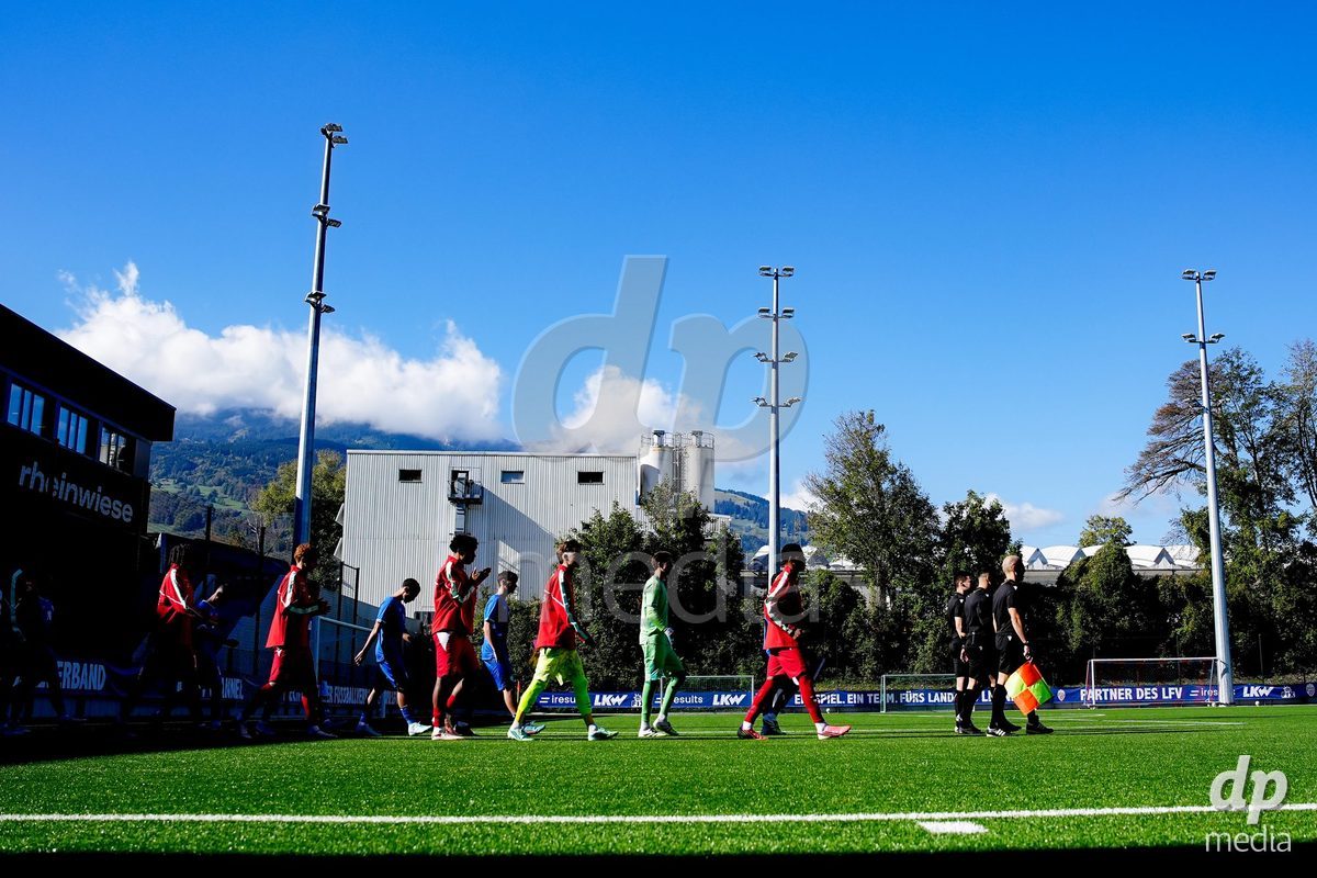 SCHAAN, LIECHTENSTEIN - OCTOBER 12: Players of Switzerland during the UEFA European Under-17 Qualifier match between Israel and Switzerland at LFV Campus Rheinwiese on October 12, 2026 in Schaan, Liechtenstein.