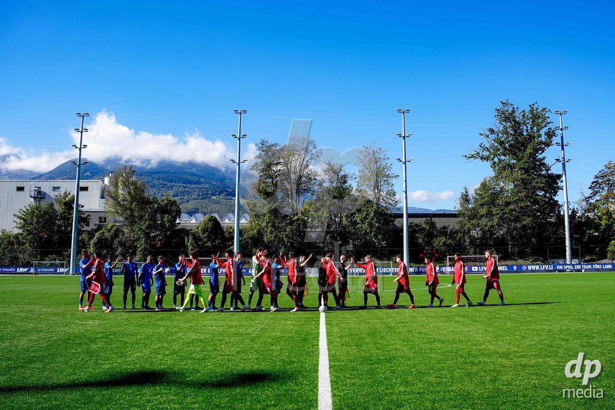 SCHAAN, LIECHTENSTEIN - OCTOBER 12: Players of Israel and Players of Switzerland during the UEFA European Under-17 Qualifier match between Israel and Switzerland at LFV Campus Rheinwiese on October 12, 2026 in Schaan, Liechtenstein.