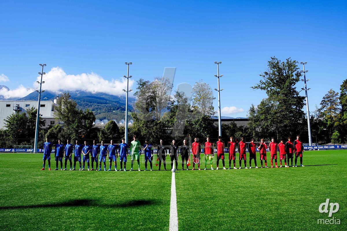 SCHAAN, LIECHTENSTEIN - OCTOBER 12: Players of Israel and Players of Switzerland during the UEFA European Under-17 Qualifier match between Israel and Switzerland at LFV Campus Rheinwiese on October 12, 2026 in Schaan, Liechtenstein.