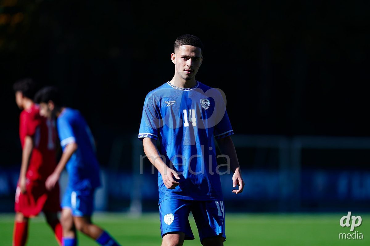 SCHAAN, LIECHTENSTEIN - OCTOBER 12: Ben Landau of Israel during the UEFA European Under-17 Qualifier match between Israel and Switzerland at LFV Campus Rheinwiese on October 12, 2026 in Schaan, Liechtenstein.