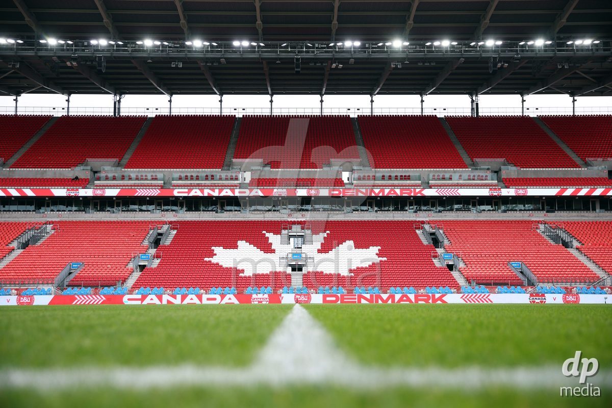 TORONTO, CANADA - OCTOBER 12: General view of BMO Field before the International Friendly match between Canada and Denmark on October 12, 2026 in Toronto, Canada.