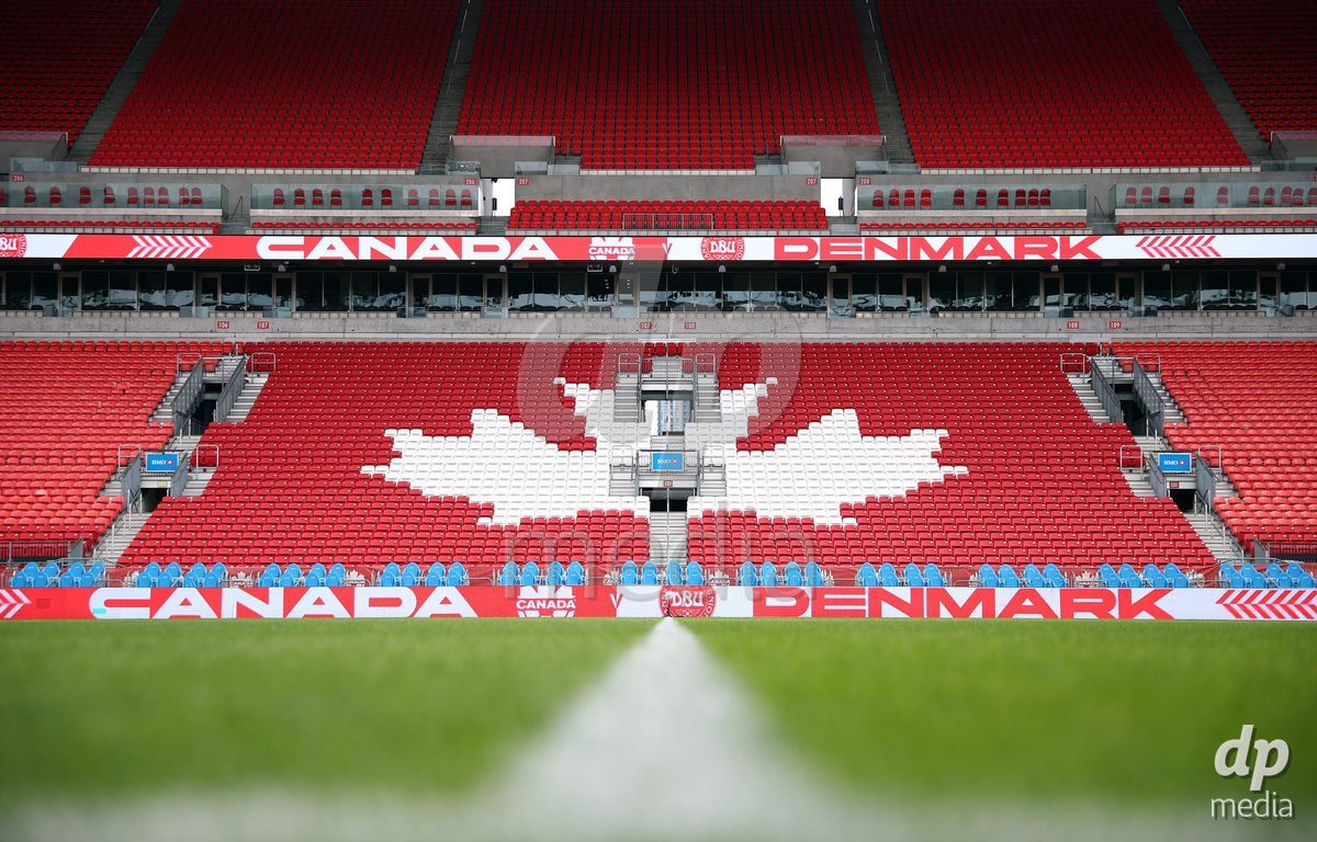 TORONTO, CANADA - OCTOBER 12: General view of BMO Field before the International Friendly match between Canada and Denmark on October 12, 2026 in Toronto, Canada.