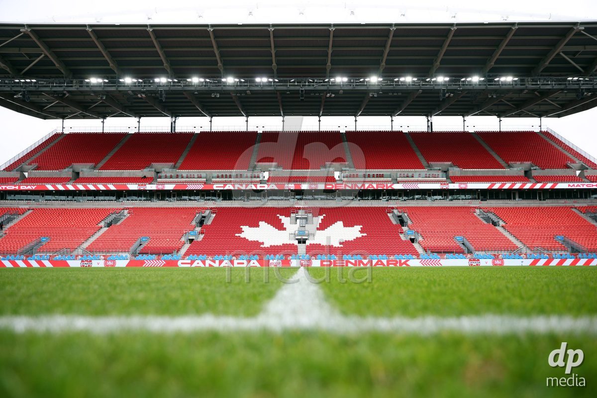 TORONTO, CANADA - OCTOBER 12: General view of BMO Field before the International Friendly match between Canada and Denmark on October 12, 2026 in Toronto, Canada.
