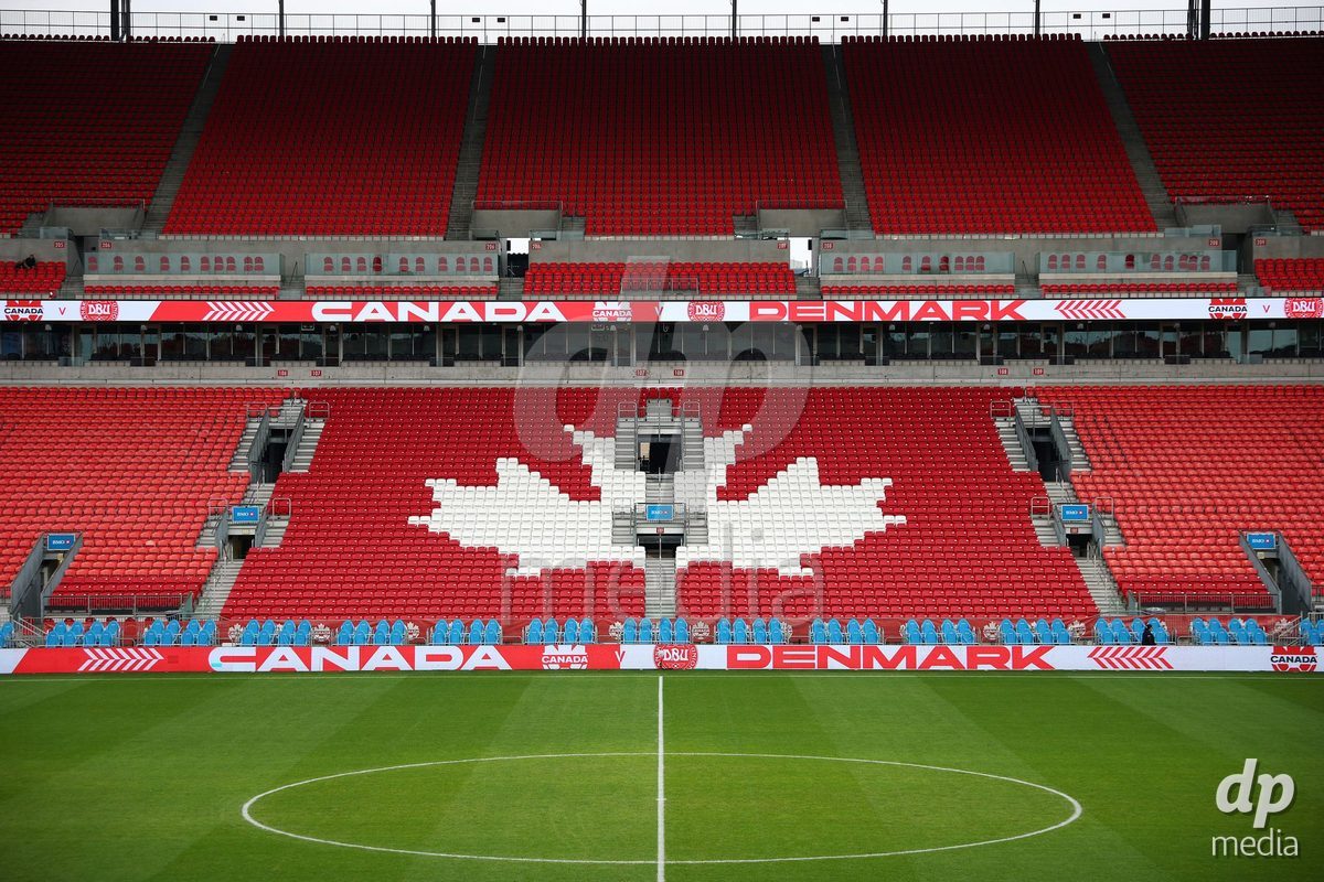 TORONTO, CANADA - OCTOBER 12: General view of BMO Field before the International Friendly match between Canada and Denmark on October 12, 2026 in Toronto, Canada.