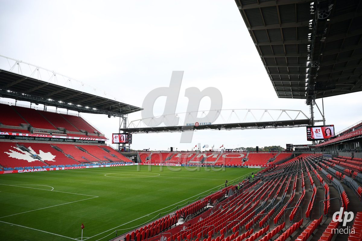 TORONTO, CANADA - OCTOBER 12: General view of BMO Field before the International Friendly match between Canada and Denmark on October 12, 2026 in Toronto, Canada.