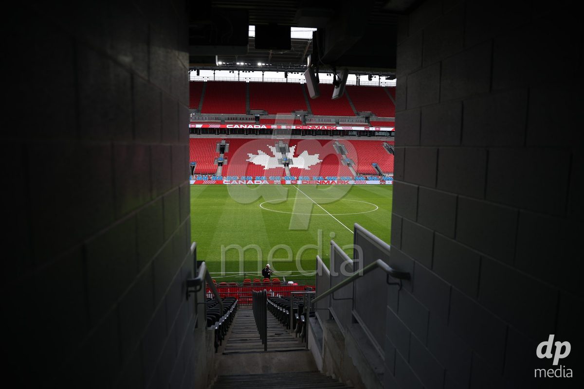 TORONTO, CANADA - OCTOBER 12: General view of BMO Field before the International Friendly match between Canada and Denmark on October 12, 2026 in Toronto, Canada.
