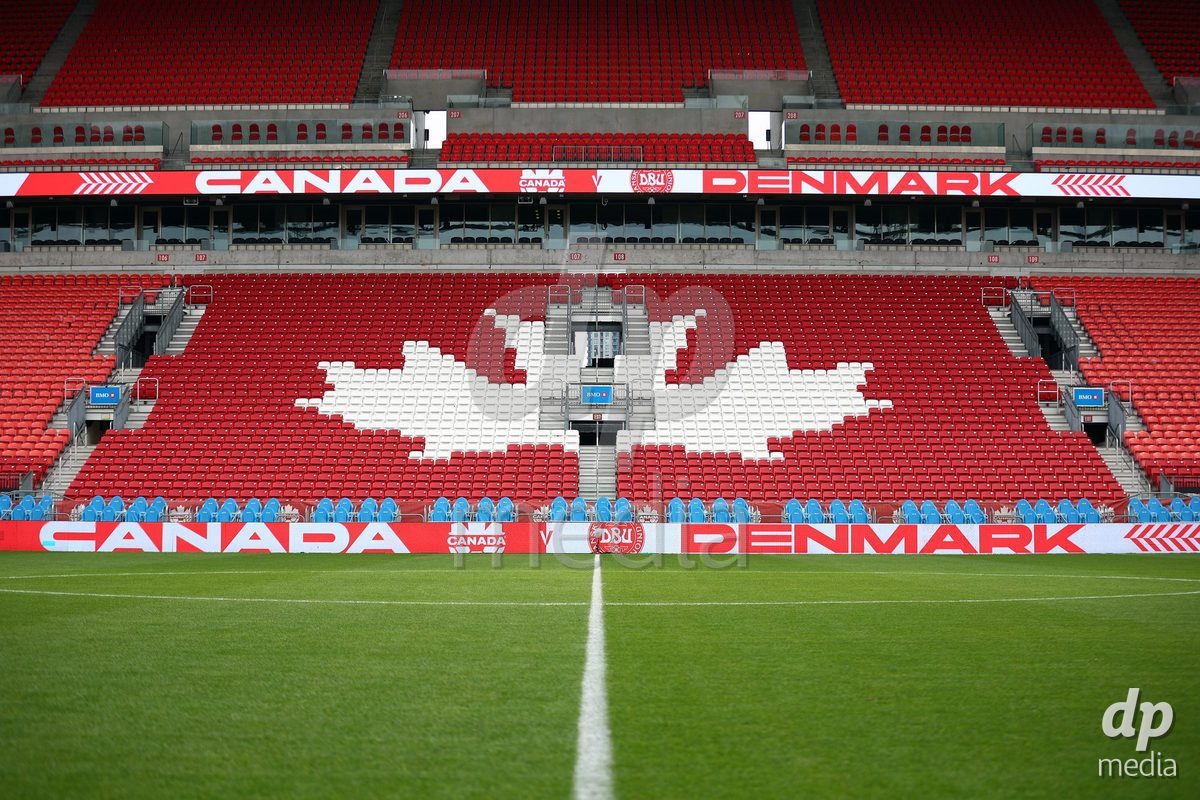 TORONTO, CANADA - OCTOBER 12: General view of BMO Field before the International Friendly match between Canada and Denmark on October 12, 2026 in Toronto, Canada.