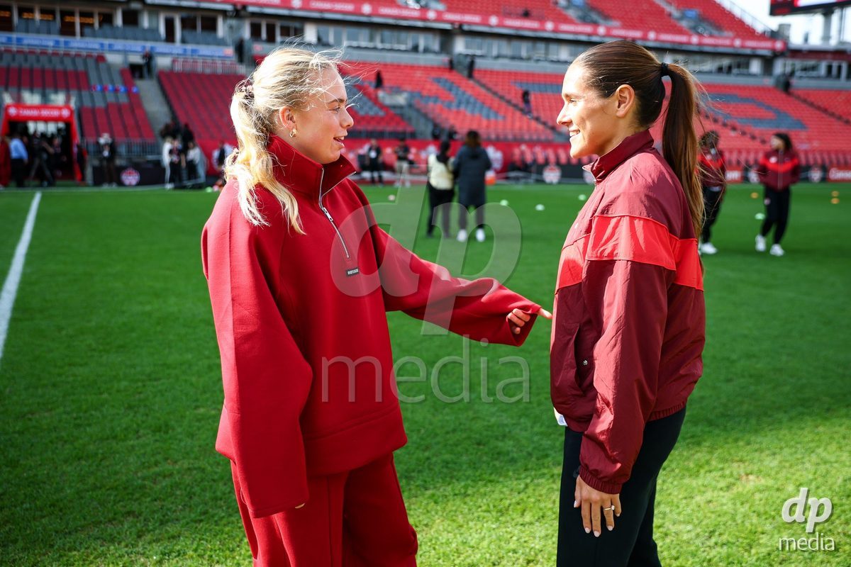 TORONTO, CANADA - OCTOBER 12: Players of Denmark at arrival prior to the International Friendly match between Canada and Denmark at BMO Field on October 12, 2026 in Toronto, Canada.
