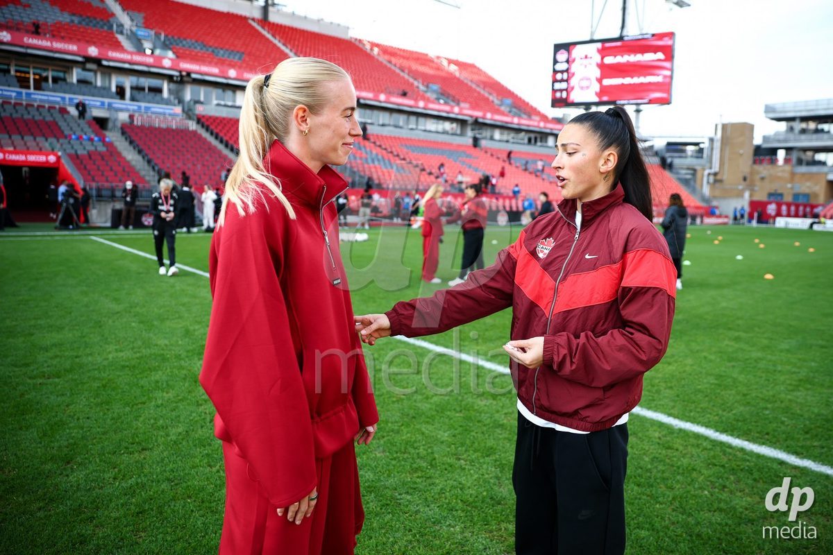 TORONTO, CANADA - OCTOBER 12: Players of Denmark at arrival prior to the International Friendly match between Canada and Denmark at BMO Field on October 12, 2026 in Toronto, Canada.