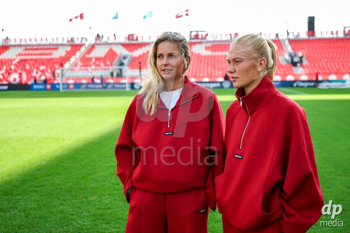 TORONTO, CANADA - OCTOBER 12: Players of Denmark at arrival prior to the International Friendly match between Canada and Denmark at BMO Field on October 12, 2026 in Toronto, Canada.
