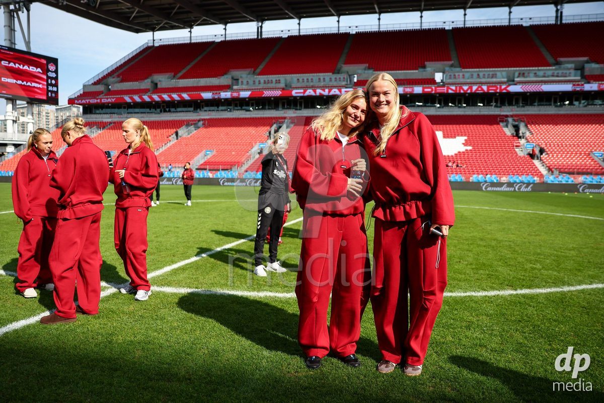 TORONTO, CANADA - OCTOBER 12: Players of Denmark at arrival prior to the International Friendly match between Canada and Denmark at BMO Field on October 12, 2026 in Toronto, Canada.