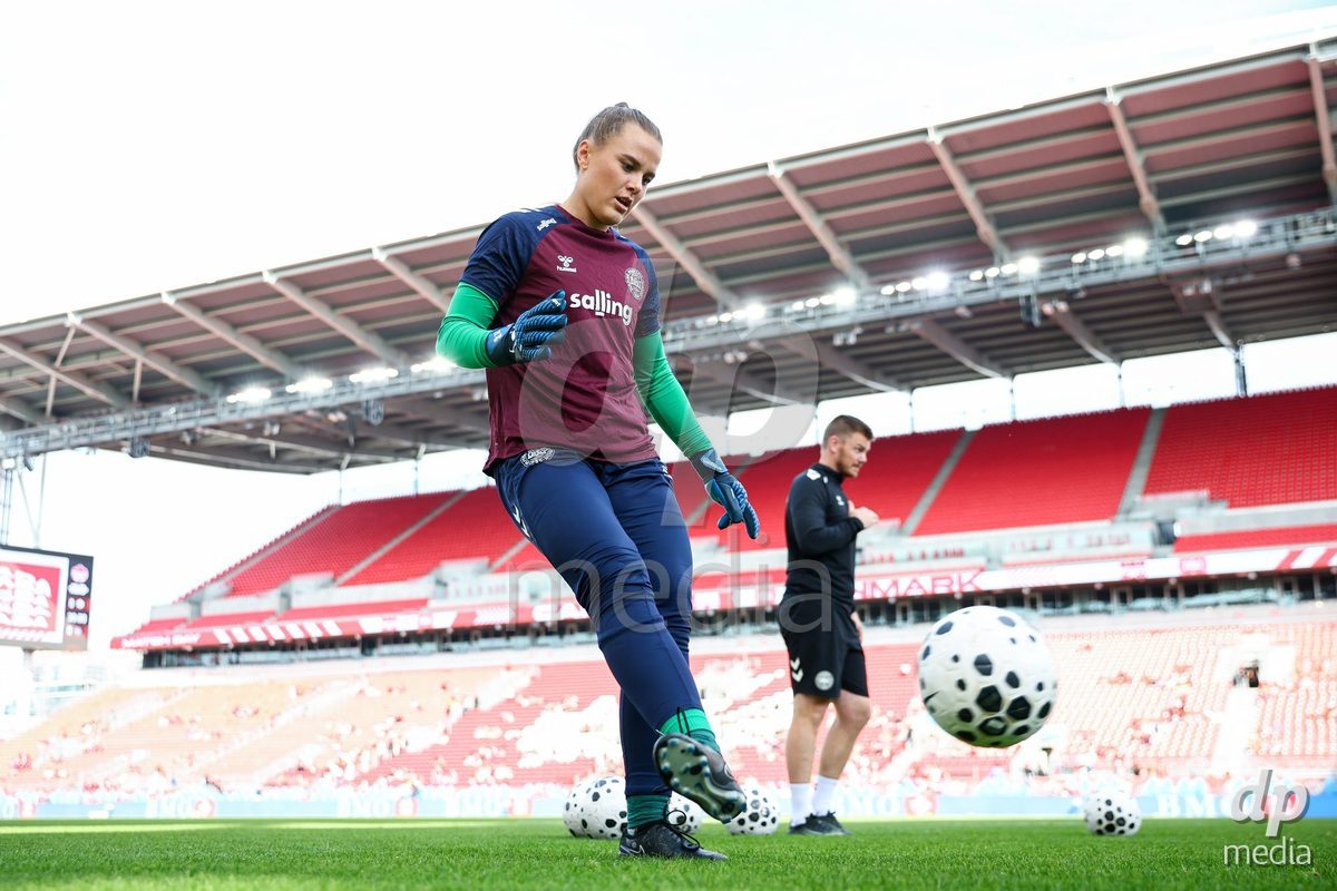 TORONTO, CANADA - OCTOBER 12: Players of Denmark during warm up prior to the International Friendly match between Canada and Denmark at BMO Field on October 12, 2026 in Toronto, Canada.
