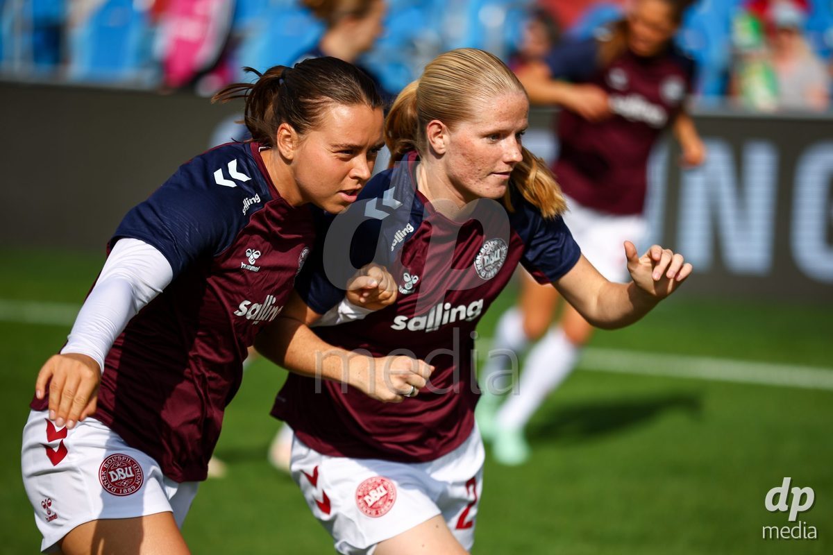 TORONTO, CANADA - OCTOBER 12: Players of Denmark during warm up prior to the International Friendly match between Canada and Denmark at BMO Field on October 12, 2026 in Toronto, Canada.