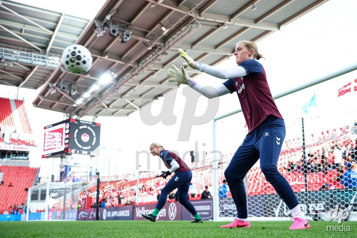 TORONTO, CANADA - OCTOBER 12: Players of Denmark during warm up prior to the International Friendly match between Canada and Denmark at BMO Field on October 12, 2026 in Toronto, Canada.