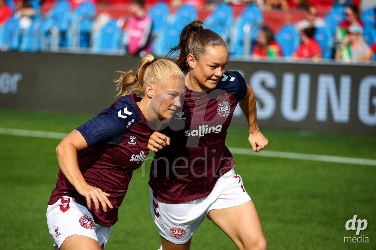 TORONTO, CANADA - OCTOBER 12: Players of Denmark during warm up prior to the International Friendly match between Canada and Denmark at BMO Field on October 12, 2026 in Toronto, Canada.
