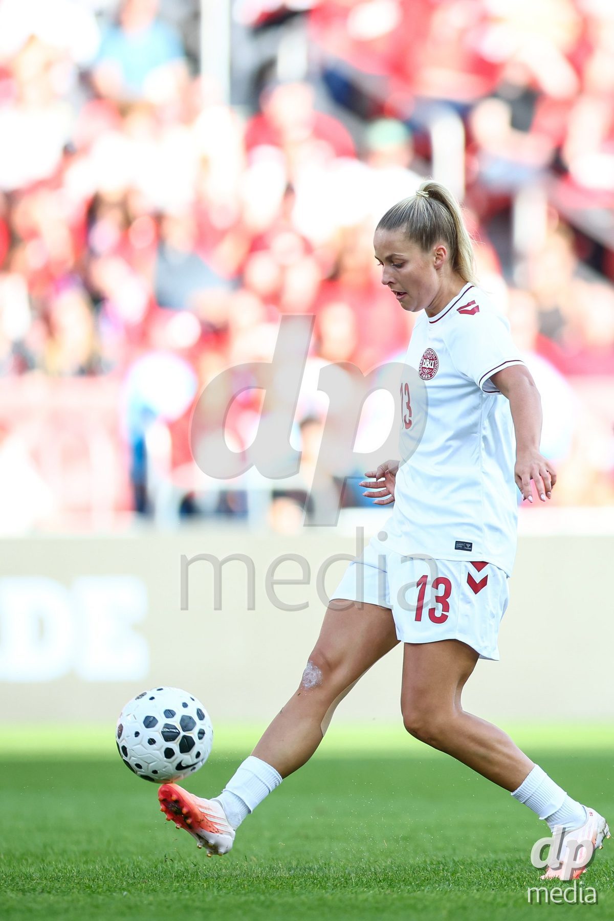 TORONTO, CANADA - OCTOBER 12: Olivia Holdt of Denmark controls the ball during the International Friendly match between Canada and Denmark at BMO Field on October 12, 2026 in Toronto, Canada.