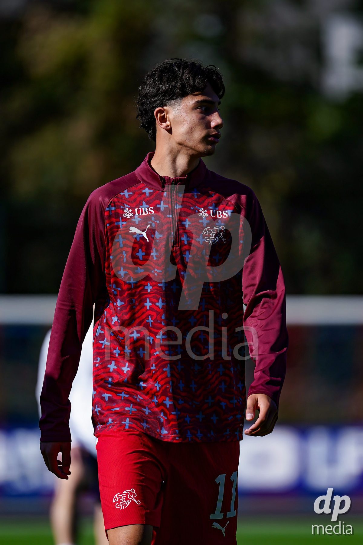 SCHAAN, LIECHTENSTEIN - OCTOBER 12: Players of Switzerland warming up during the UEFA European Under-17 Qualifier match between Israel and Switzerland at LFV Campus Rheinwiese on October 12, 2026 in Schaan, Liechtenstein.