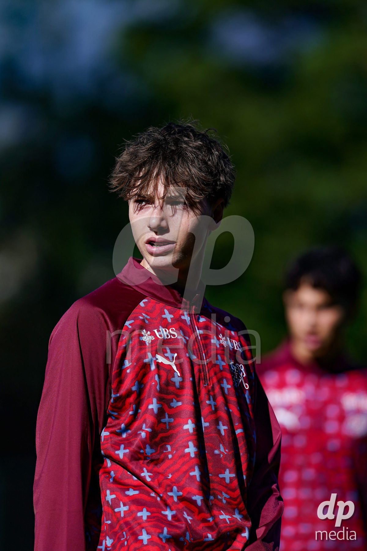 SCHAAN, LIECHTENSTEIN - OCTOBER 12: Players of Switzerland warming up during the UEFA European Under-17 Qualifier match between Israel and Switzerland at LFV Campus Rheinwiese on October 12, 2026 in Schaan, Liechtenstein.