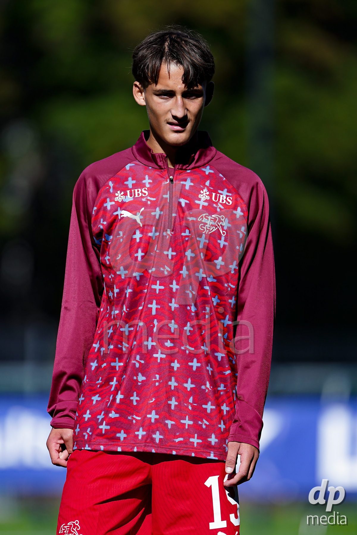SCHAAN, LIECHTENSTEIN - OCTOBER 12: Players of Switzerland warming up during the UEFA European Under-17 Qualifier match between Israel and Switzerland at LFV Campus Rheinwiese on October 12, 2026 in Schaan, Liechtenstein.