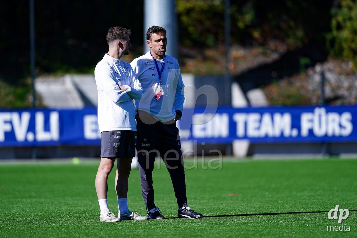 SCHAAN, LIECHTENSTEIN - OCTOBER 12: Staff of Switzerland during the UEFA European Under-17 Qualifier match between Israel and Switzerland at LFV Campus Rheinwiese on October 12, 2026 in Schaan, Liechtenstein.