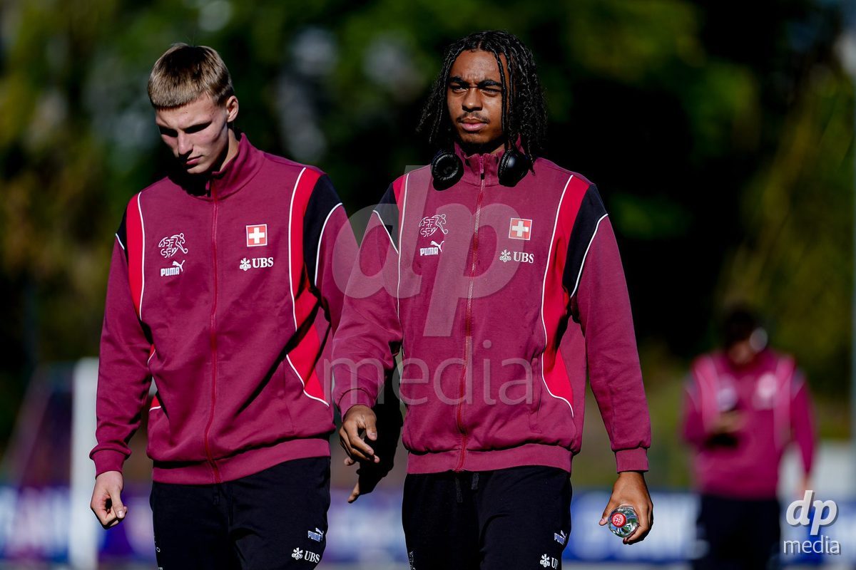 SCHAAN, LIECHTENSTEIN - OCTOBER 12: Players of Switzerland arrival prior to the UEFA European Under-17 Qualifier match between Israel and Switzerland at LFV Campus Rheinwiese on October 12, 2026 in Schaan, Liechtenstein.