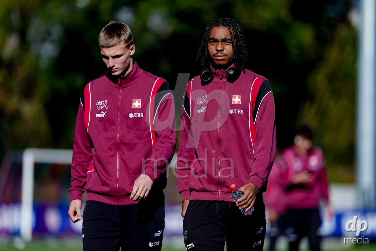 SCHAAN, LIECHTENSTEIN - OCTOBER 12: Players of Switzerland arrival prior to the UEFA European Under-17 Qualifier match between Israel and Switzerland at LFV Campus Rheinwiese on October 12, 2026 in Schaan, Liechtenstein.