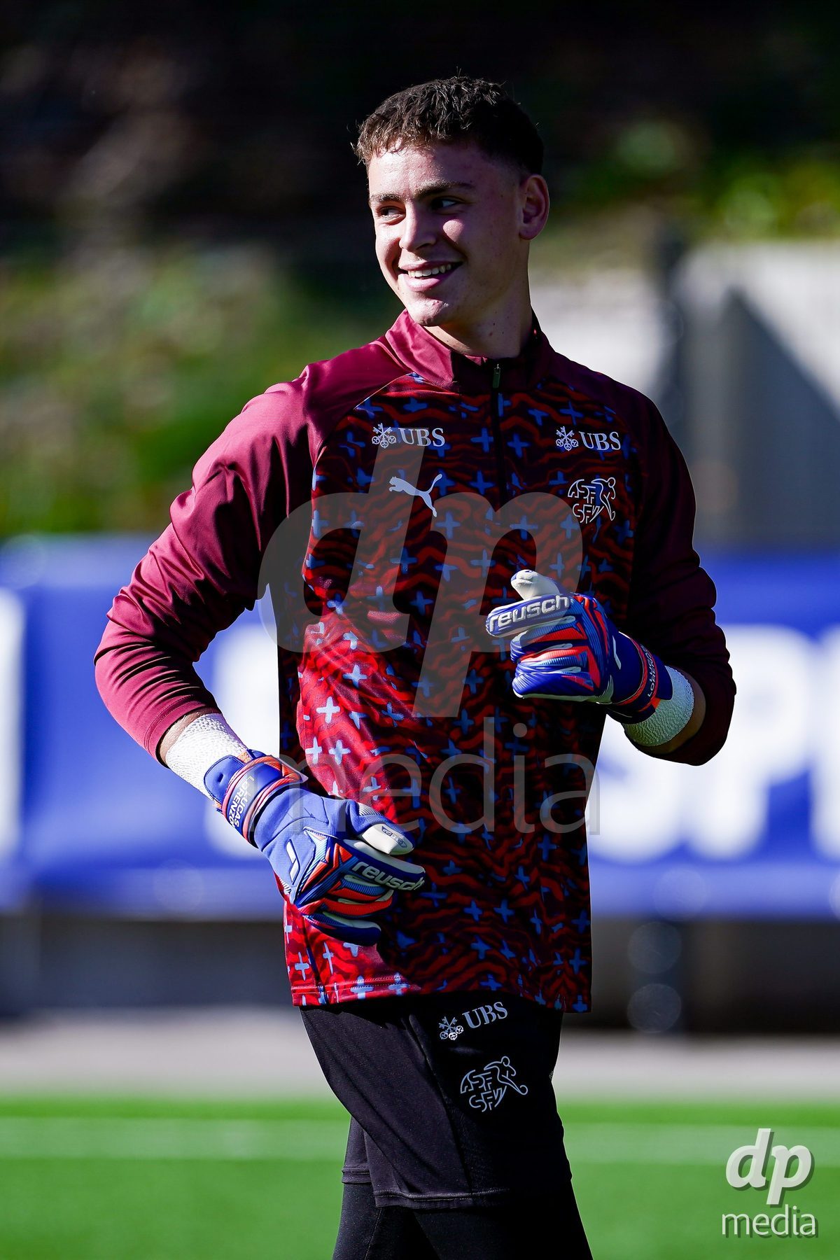 SCHAAN, LIECHTENSTEIN - OCTOBER 12: Players of Switzerland warming up during the UEFA European Under-17 Qualifier match between Israel and Switzerland at LFV Campus Rheinwiese on October 12, 2026 in Schaan, Liechtenstein.