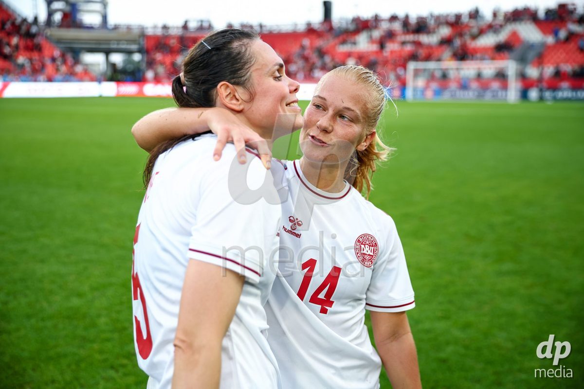 TORONTO, CANADA - OCTOBER 12: Players of Denmark celebrate the victory during the International Friendly match between Canada and Denmark at BMO Field on October 12, 2026 in Toronto, Canada.