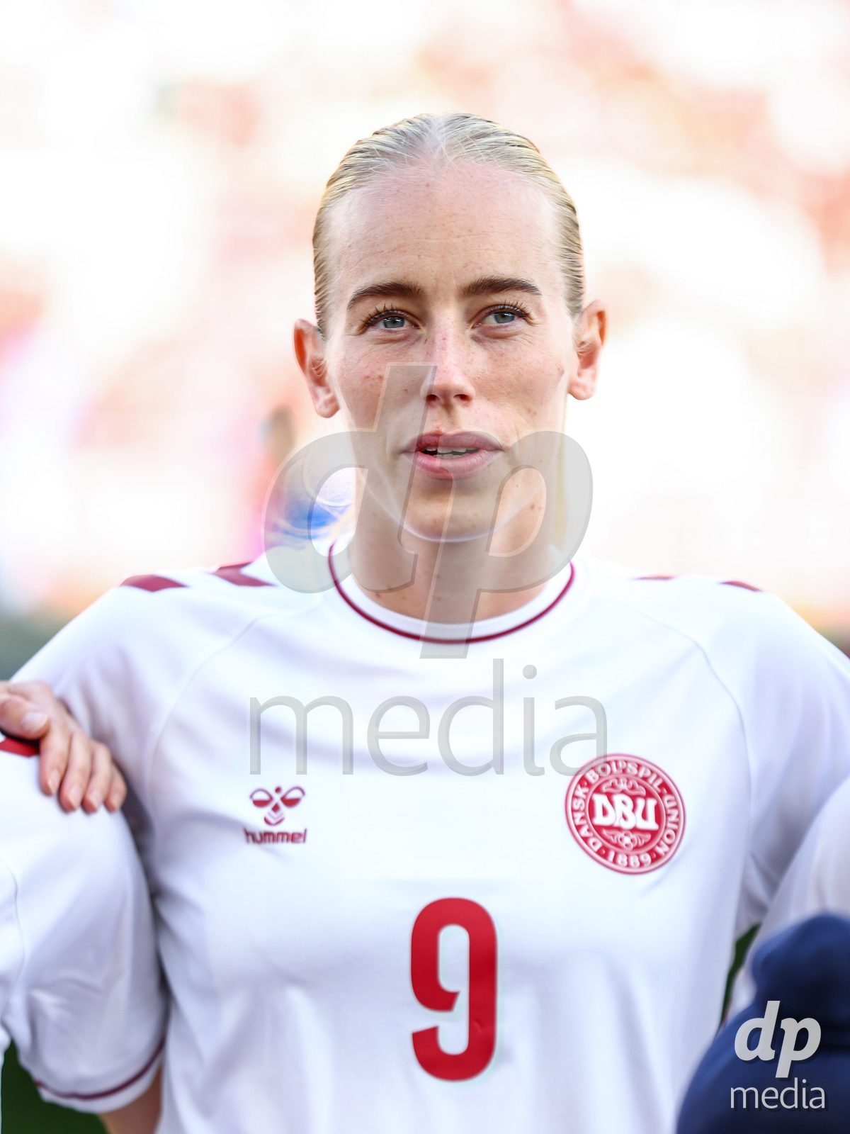 TORONTO, CANADA - OCTOBER 12: Amalie Vangsgaard of Denmark during the national anthem prior to International Friendly match between Canada and Denmark at BMO Field on October 12, 2026 in Toronto, Canada.