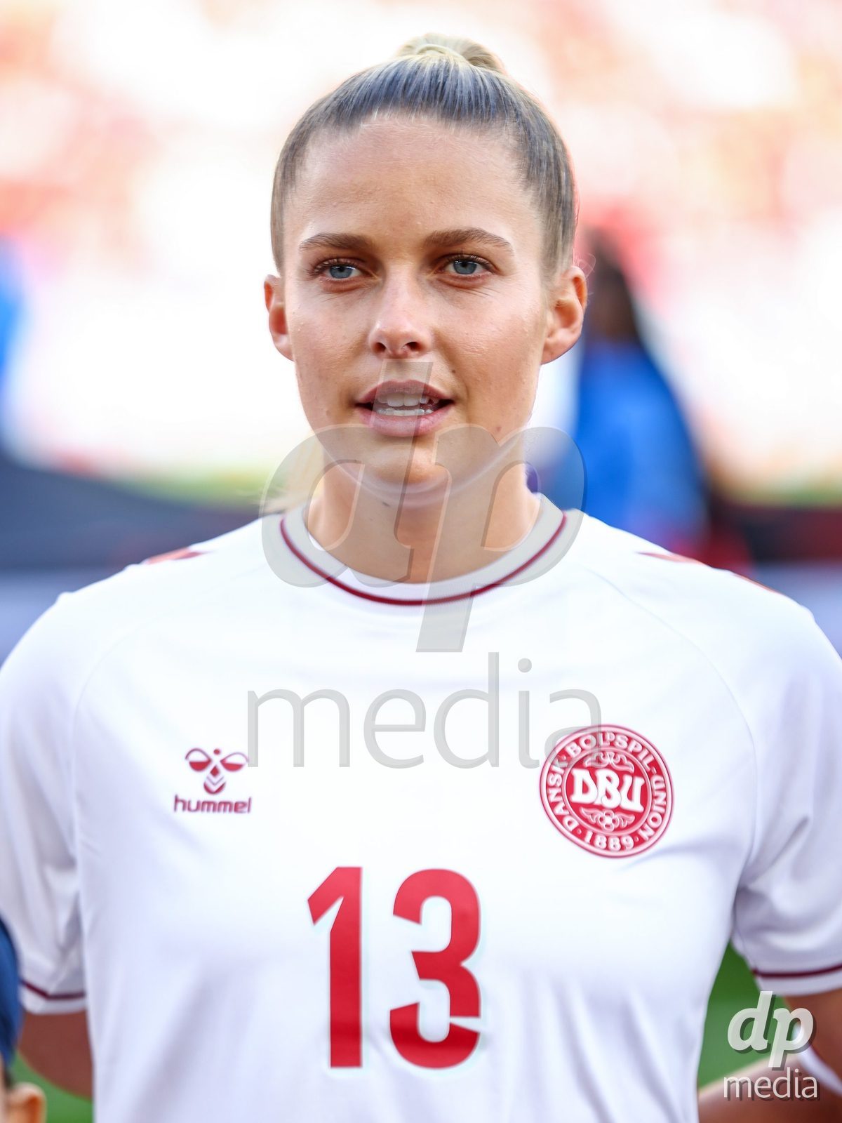 TORONTO, CANADA - OCTOBER 12:Olivia Holdt of Denmark during the national anthem prior to the International Friendly match between Canada and Denmark at BMO Field on October 12, 2026 in Toronto, Canada.