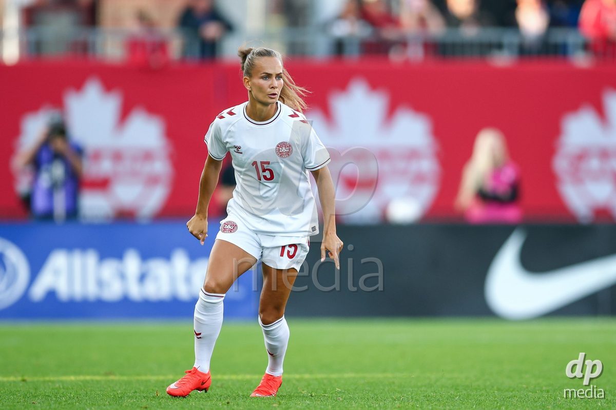 TORONTO, CANADA - OCTOBER 12: Frederikke Thogersen of Denmark looks on during the International Friendly match between Canada and Denmark at BMO Field on October 12, 2026 in Toronto, Canada.