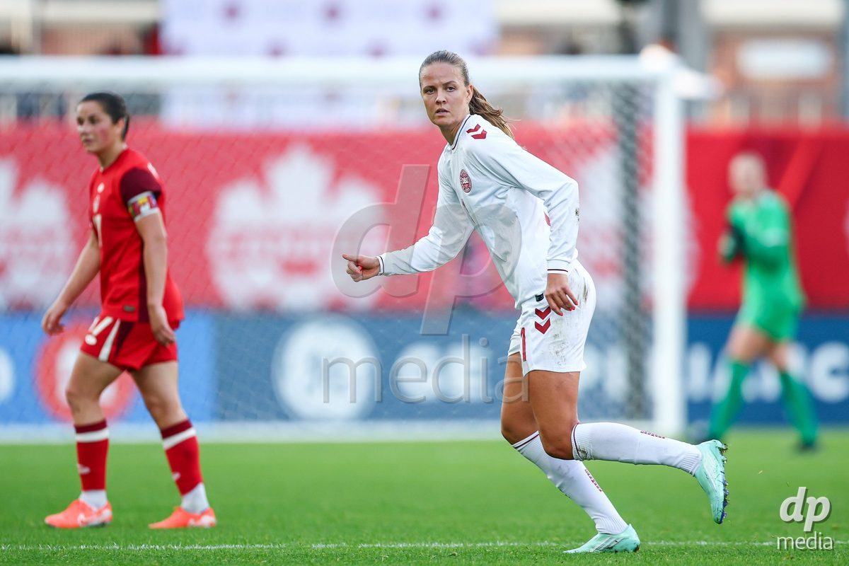 TORONTO, CANADA - OCTOBER 12: Caroline Moller of Denmark looks on during the International Friendly match between Canada and Denmark at BMO Field on October 12, 2026 in Toronto, Canada.