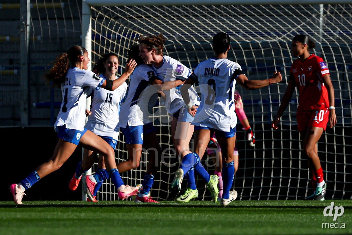 09.10.2026; Mezokovesd, Fussball - UEFA Women's European Qualifiers Playoff Round 1- Israel vs Schweiz: Jubel der israelischen Nationalmannschaft(Pal Gollner/)