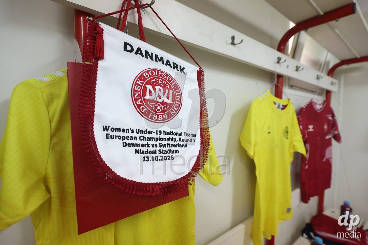 KAKANJ, BOSNIA AND HERZEGOVINA - OCTOBER 13: A general view inside of the Denmark dressing room before the UEFA Womens European Under-19 Qualifier match between Denmark and Switzerland at Mladost Stadium on October 13, 2026 in Kakanj, Bosnia and Herzegovina. Photo: Armin Durgut/Pixsell/DP Media