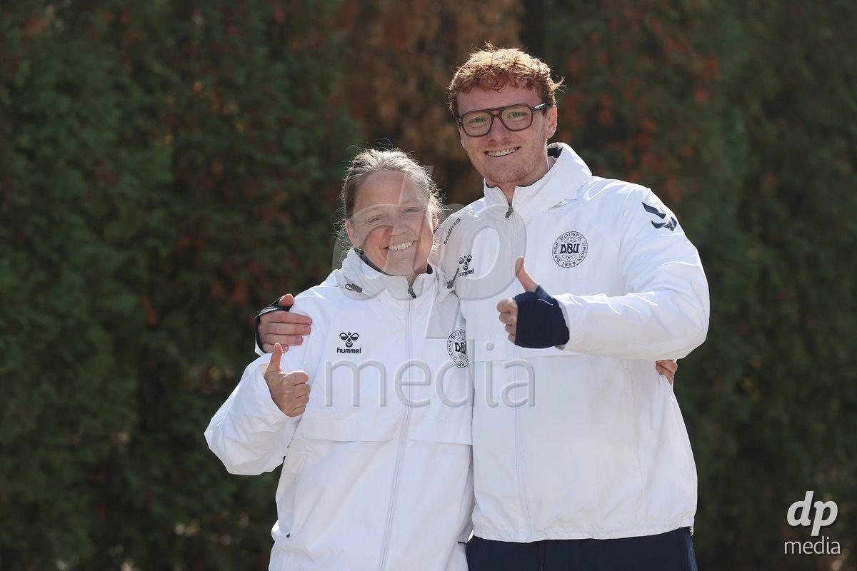 KAKANJ, BOSNIA AND HERZEGOVINA - OCTOBER 13: Staff of Denmark before the UEFA Womens European Under-19 Qualifier match between Denmark and Switzerland at Mladost Stadium on October 13, 2026 in Kakanj, Bosnia and Herzegovina. Photo: Armin Durgut/Pixsell/DP Media