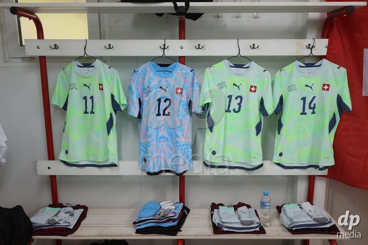 KAKANJ, BOSNIA AND HERZEGOVINA - OCTOBER 13: A general view inside of the Switzerland dressing room before during the UEFA Womens European Under-19 Qualifier match between Denmark and Switzerland at Mladost Stadium on October 13, 2026 in Kakanj, Bosnia and Herzegovina. Photo: Armin Durgut/Pixsell/DP Media