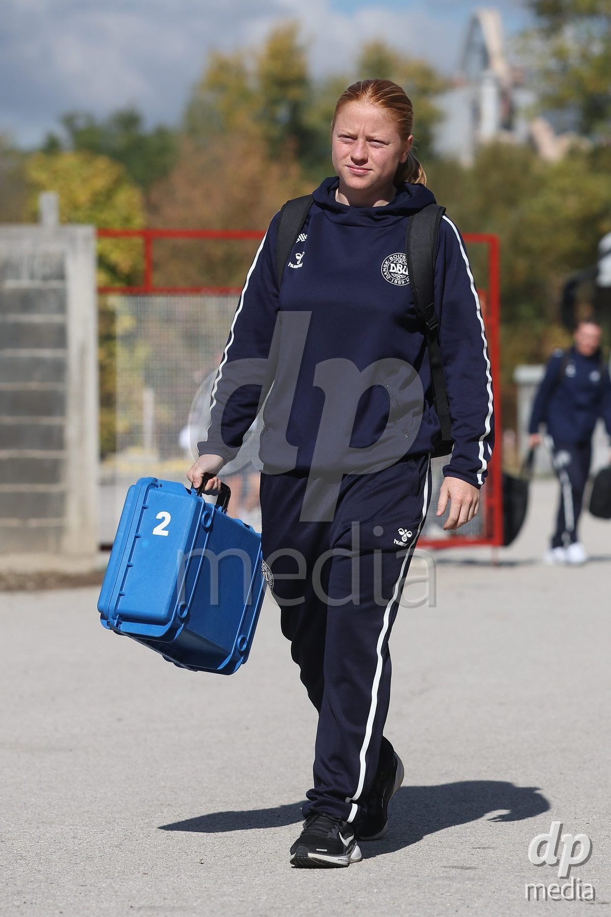 KAKANJ, BOSNIA AND HERZEGOVINA - OCTOBER 13: Alberte Mott of Denmark arrives at the stadium before the UEFA Womens European Under-19 Qualifier match between Denmark and Switzerland at Mladost Stadium on October 13, 2026 in Kakanj, Bosnia and Herzegovina. Photo: Armin Durgut/Pixsell/DP Media