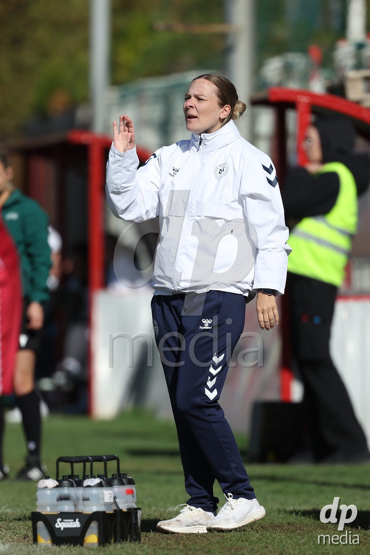 KAKANJ, BOSNIA AND HERZEGOVINA - OCTOBER 13: Head Coach of Denmark Kristine Pedersen during the UEFA Womens European Under-19 Qualifier match between Denmark and Switzerland at Mladost Stadium on October 13, 2026 in Kakanj, Bosnia and Herzegovina. Photo: Armin Durgut/Pixsell/DP Media