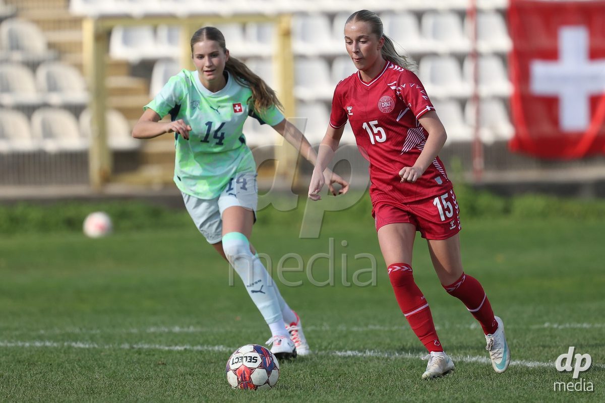 KAKANJ, BOSNIA AND HERZEGOVINA - OCTOBER 13: Frederikke Ludvigsen of Denmark during the UEFA Womens European Under-19 Qualifier match between Denmark and Switzerland at Mladost Stadium on October 13, 2026 in Kakanj, Bosnia and Herzegovina. Photo: Armin Durgut/Pixsell/DP Media