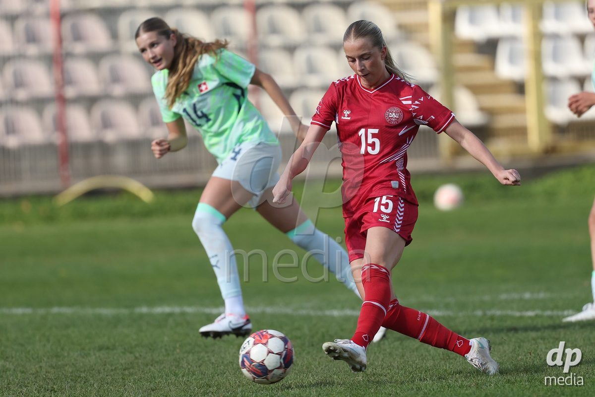 KAKANJ, BOSNIA AND HERZEGOVINA - OCTOBER 13: Frederikke Ludvigsen of Denmark during the UEFA Womens European Under-19 Qualifier match between Denmark and Switzerland at Mladost Stadium on October 13, 2026 in Kakanj, Bosnia and Herzegovina. Photo: Armin Durgut/Pixsell/DP Media