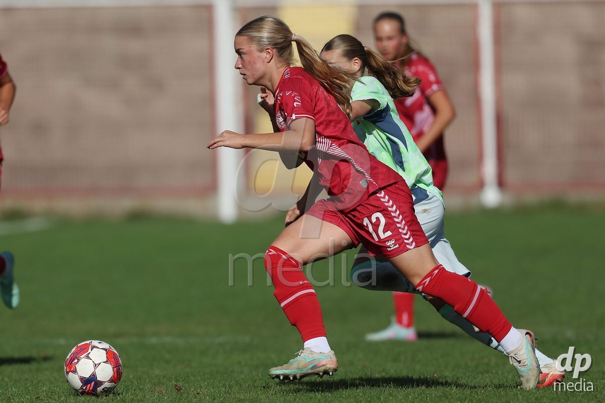 KAKANJ, BOSNIA AND HERZEGOVINA - OCTOBER 13: Evelina Thygesen of Denmark during the UEFA Womens European Under-19 Qualifier match between Denmark and Switzerland at Mladost Stadium on October 13, 2026 in Kakanj, Bosnia and Herzegovina. Photo: Armin Durgut/Pixsell/DP Media
