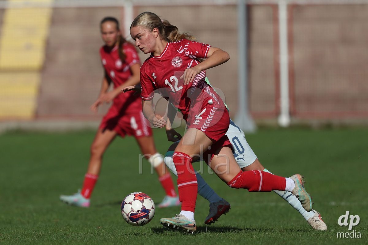 KAKANJ, BOSNIA AND HERZEGOVINA - OCTOBER 13: Evelina Thygesen of Denmark during the UEFA Womens European Under-19 Qualifier match between Denmark and Switzerland at Mladost Stadium on October 13, 2026 in Kakanj, Bosnia and Herzegovina. Photo: Armin Durgut/Pixsell/DP Media