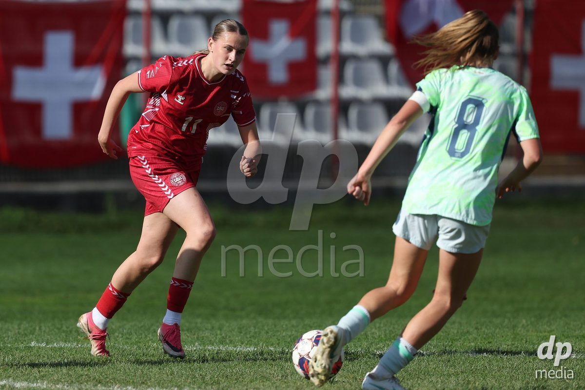KAKANJ, BOSNIA AND HERZEGOVINA - OCTOBER 13: Andrea Thierry of Denmark during the UEFA Womens European Under-19 Qualifier match between Denmark and Switzerland at Mladost Stadium on October 13, 2026 in Kakanj, Bosnia and Herzegovina. Photo: Armin Durgut/Pixsell/DP Media