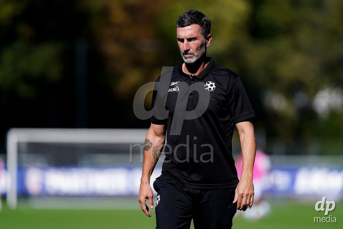 SCHAAN, LIECHTENSTEIN - OCTOBER 15: Ariel Banado, Head Coach of Israel, during the UEFA European Under-17 Qualifier match between Spain and Israel at LFV Campus Rheinwiese on October 15, 2026 in Schaan, Liechtenstein.
