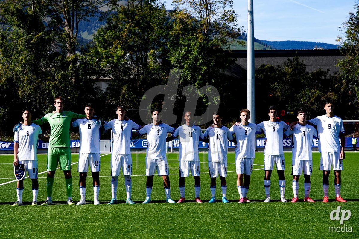 SCHAAN, LIECHTENSTEIN - OCTOBER 15: Players of Israel during the UEFA European Under-17 Qualifier match between Spain and Israel at LFV Campus Rheinwiese on October 15, 2026 in Schaan, Liechtenstein.