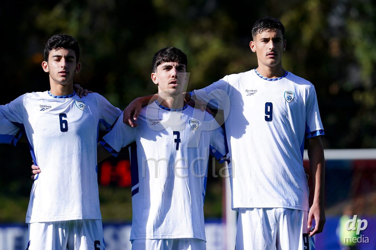 SCHAAN, LIECHTENSTEIN - OCTOBER 15: Players of Israel during the UEFA European Under-17 Qualifier match between Spain and Israel at LFV Campus Rheinwiese on October 15, 2026 in Schaan, Liechtenstein.