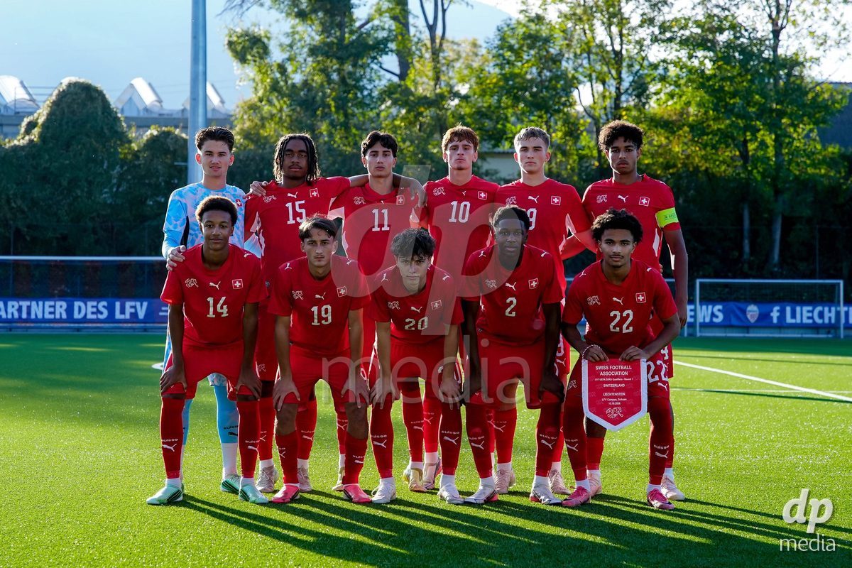 SCHAAN, LIECHTENSTEIN - OCTOBER 15: Switzerland 11 photo during the UEFA European Under-17 Qualifier match between Switzerland and Liechtenstein at LFV Campus Rheinwiese on October 15, 2026 in Schaan, Liechtenstein.